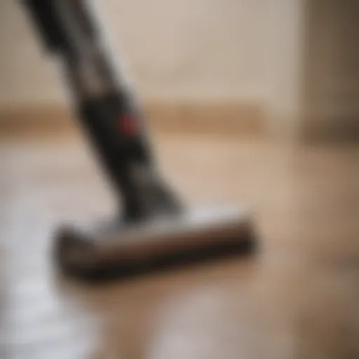 Vacuum cleaner effectively removing pet hair from tile floor