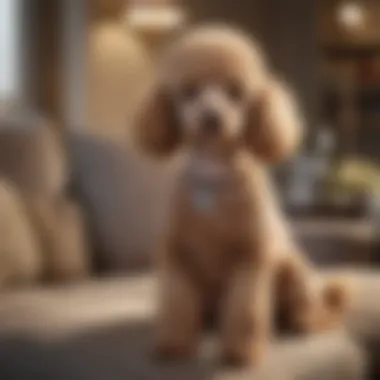 Poodle: Elegance and Intelligence Combined A Poodle sitting gracefully on a couch, demonstrating its elegant demeanor.