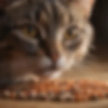 Close-up of Purina UR cat food ingredients