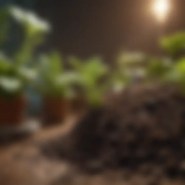 Healthy soil with natural repellents for houseplants