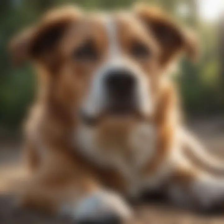 A serene dog resting comfortably, free from itch-related discomfort.