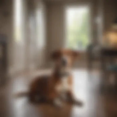 Demonstrating Obedience in a Familiar Environment Dog displaying obedience in a home setting