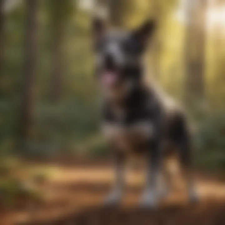 Dog responding to commands with enthusiasm