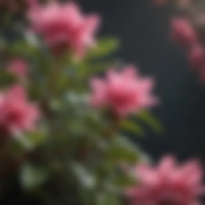 Close-up of azalea foliage and flowers