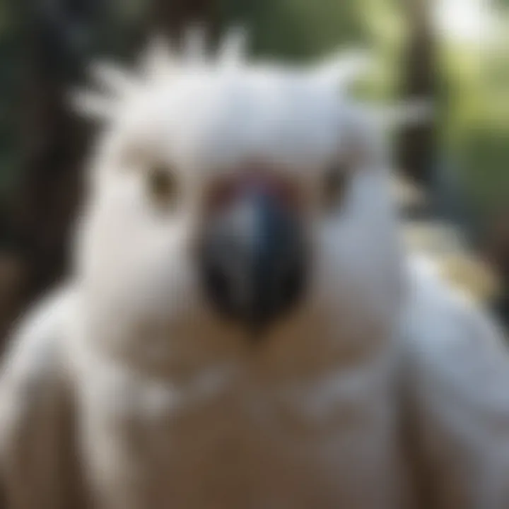 Cockatoo engaging with interactive toys