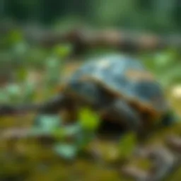A vibrant turtle in its natural habitat