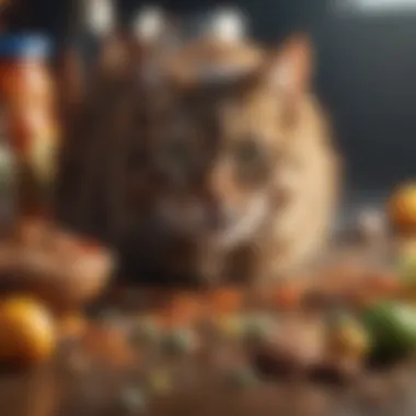 Fresh Ingredients for Feline Delights A vibrant assortment of fresh ingredients ideal for cat treats