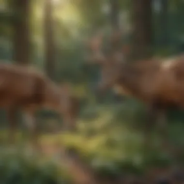 Illustration of Deer Feeding Behaviors Illustration of deer feeding behaviors and plant preferences