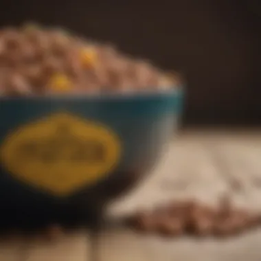 A close-up of high-quality dog food in a bowl