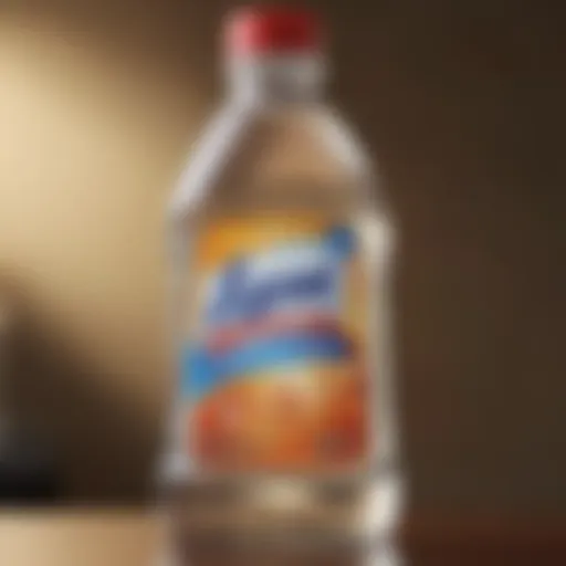 Close-up of Lysol bottle with label highlighting active ingredients