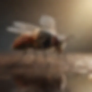 Insecticide Action on Flies Illustration showing the mode of action of insecticides on flies