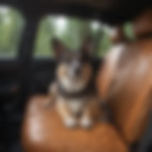 Durable dog car seat cover in a vehicle