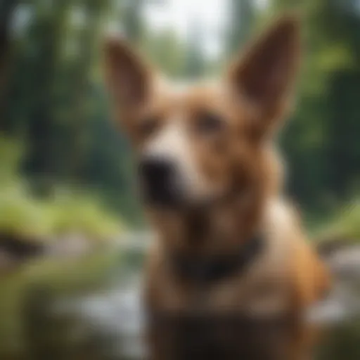 A healthy dog enjoying fresh water