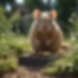 Humane rodent traps in a garden setting