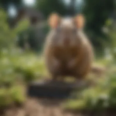 Humane rodent traps in a garden setting