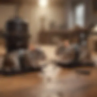 Traditional Snap Traps Traditional snap traps set up in a home environment