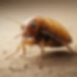 Close-up of a sand flea on a surface