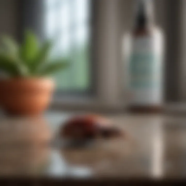 Natural pest control ingredients on a countertop