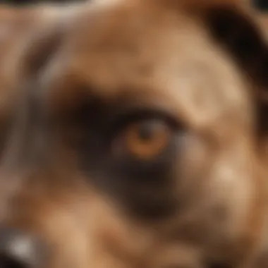 Close-up of a dog's skin showing signs of mite infestation