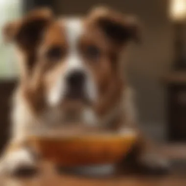 A bowl of nutritious dog food to promote healthy skin and coat.