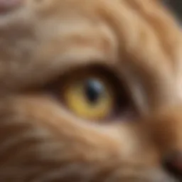 A close-up view of a cat's ear showing symptoms of ear mites