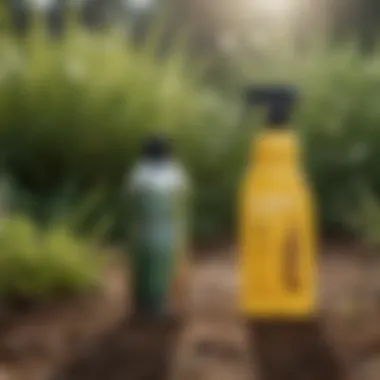 Active Ingredients in Lawn Sprays Close-up of active ingredients in lawn sprays