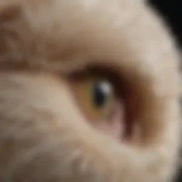 Close-up of a cat's fur with visible tapeworm segments