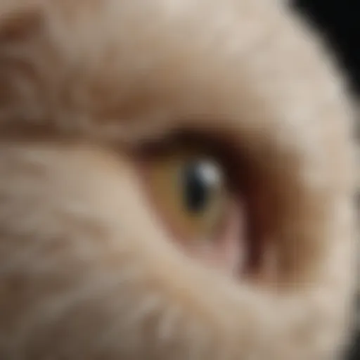 Close-up of a cat's fur with visible tapeworm segments