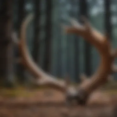 A close-up view of elk antlers suitable for dog chews.