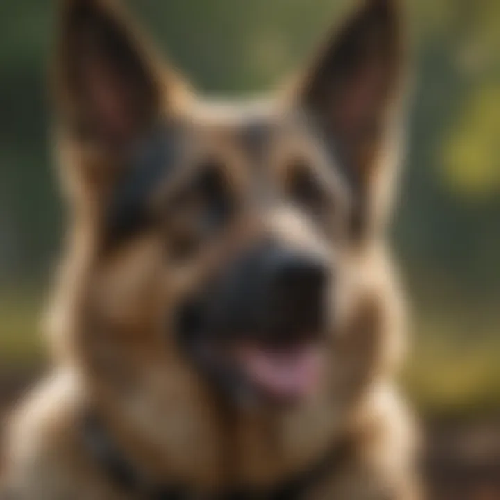 Close-up of a German Shepherd's focused expression