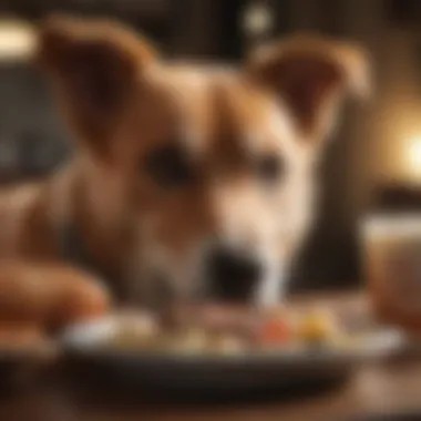 Happy dog enjoying a low-fat meal