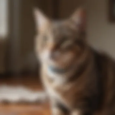 Applying Flea Collar Pet owner applying a flea collar to their indoor cat