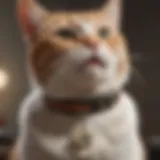 A close-up of a flea collar designed specifically for indoor cats