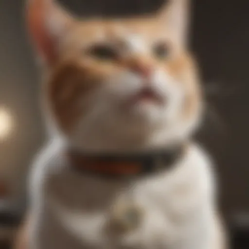 A close-up of a flea collar designed specifically for indoor cats