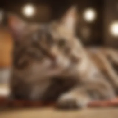 Comfortable Indoor Cat Indoor cat lounging comfortably at home, free from fleas