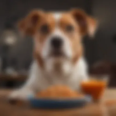 Dog enjoying a bowl of Iams food illustrating canine satisfaction