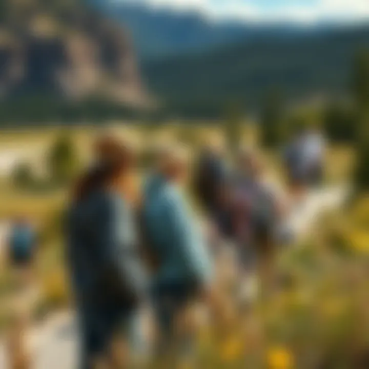 Exploring Yellowstone: Visitor Experiences in June Visitors enjoying a guided tour amidst the stunning landscapes of Yellowstone