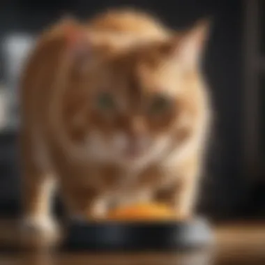 A cat enjoying a bowl of wet food, representing pet satisfaction.