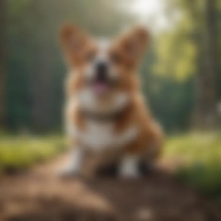 A corgi being trained with positive reinforcement techniques