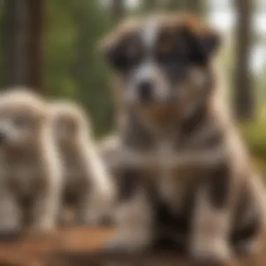 A reputable breeder interacting with Tamaskan puppies