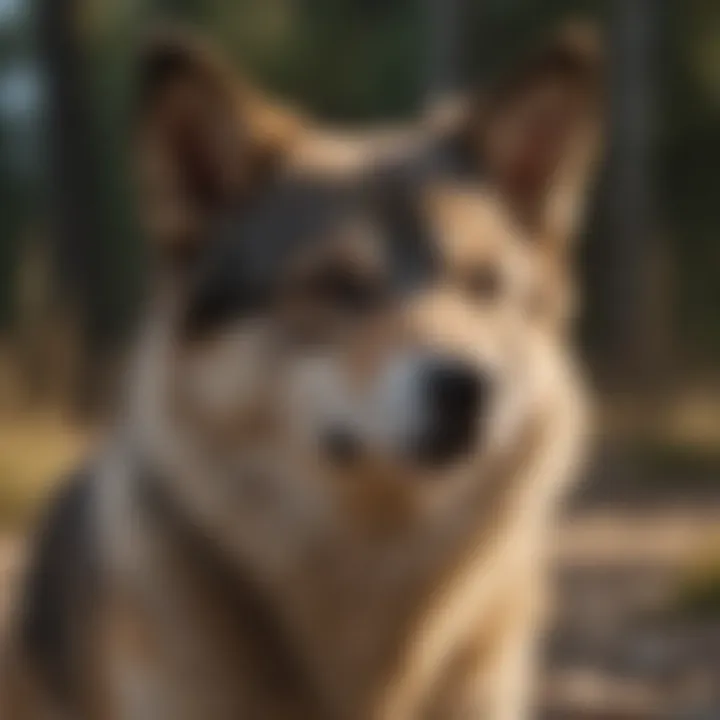Tamaskan dog with striking features and a friendly demeanor