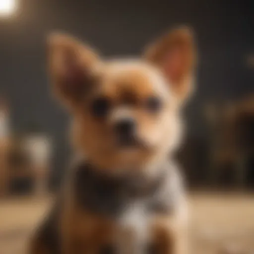 A collection of small dog breeds in a playful setting