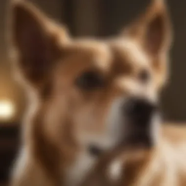 A serene dog relaxing after treatment, representing the positive effects of allergy ear drops.