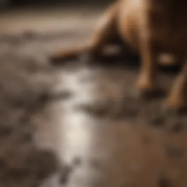 Close-up of materials used in dog mud rugs