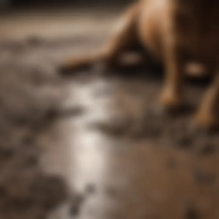 Close-up of materials used in dog mud rugs