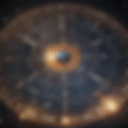 A celestial chart depicting astrological signs and their relationships.