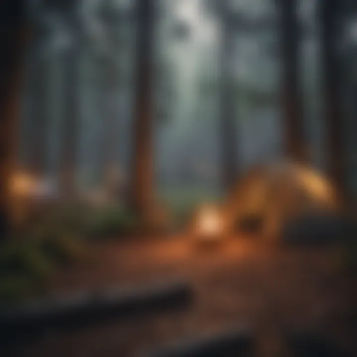 Responsible camping practices illustrated through eco-friendly setups and nature preservation