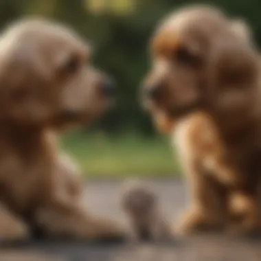 A dedicated breeder interacting with a Cocker Spaniel puppy