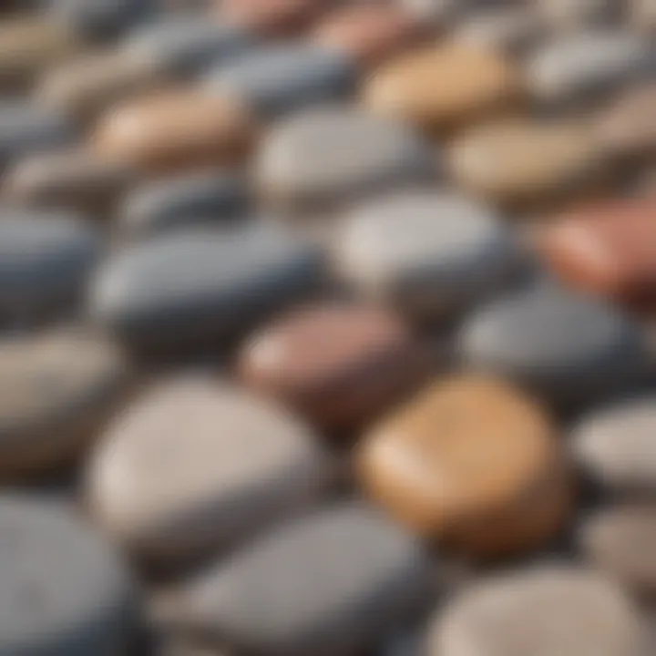 Granite slabs in various colors and patterns displayed in a stone yard, highlighting its diversity.