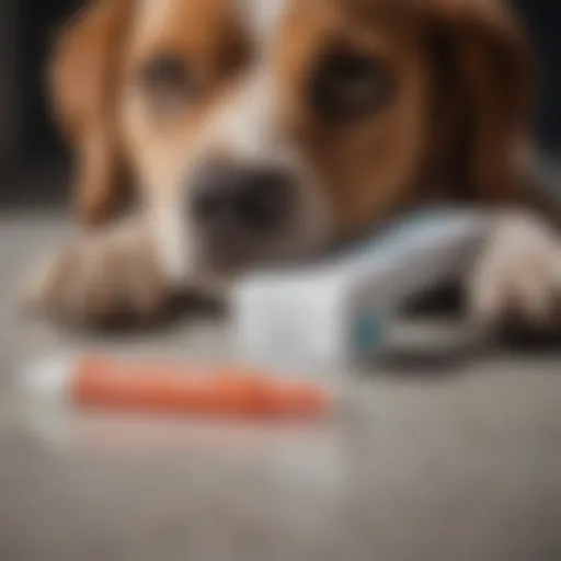 A close-up of a dog pregnancy test kit